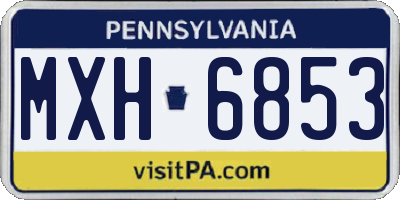 PA license plate MXH6853