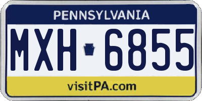 PA license plate MXH6855