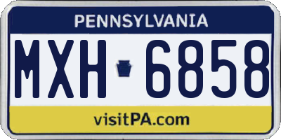 PA license plate MXH6858