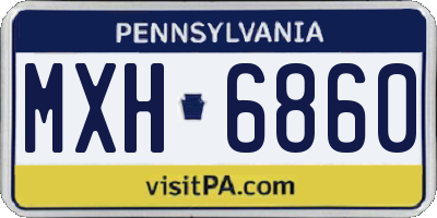 PA license plate MXH6860