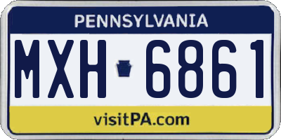 PA license plate MXH6861