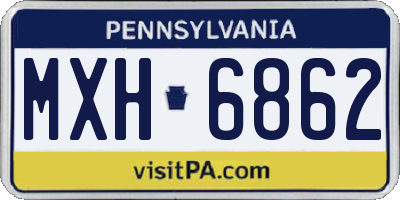 PA license plate MXH6862