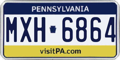 PA license plate MXH6864