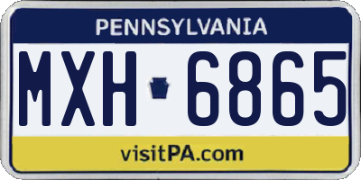 PA license plate MXH6865