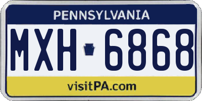 PA license plate MXH6868