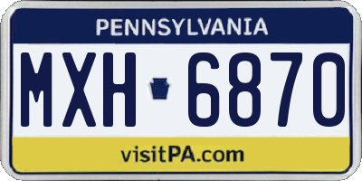 PA license plate MXH6870