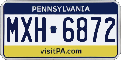 PA license plate MXH6872