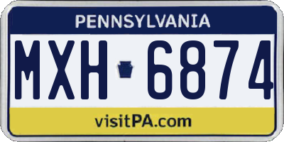 PA license plate MXH6874