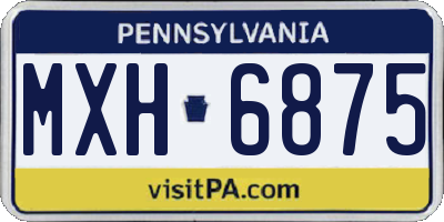 PA license plate MXH6875