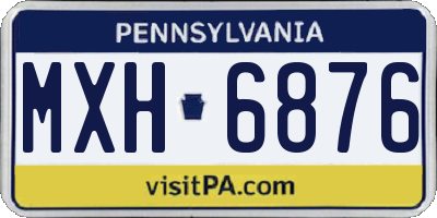 PA license plate MXH6876