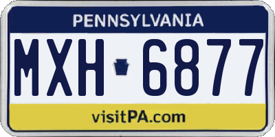 PA license plate MXH6877