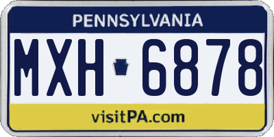 PA license plate MXH6878