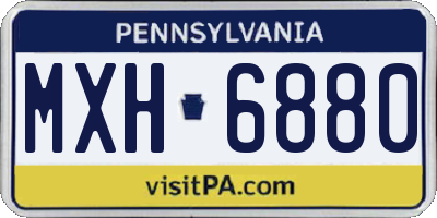 PA license plate MXH6880