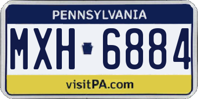 PA license plate MXH6884