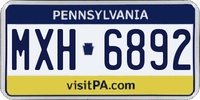 PA license plate MXH6892