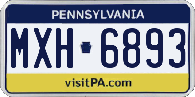 PA license plate MXH6893