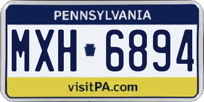 PA license plate MXH6894