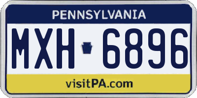 PA license plate MXH6896
