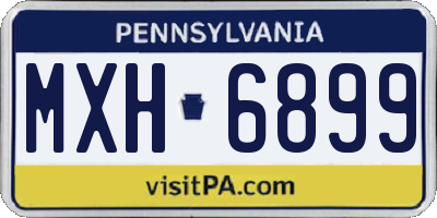 PA license plate MXH6899