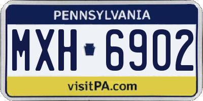 PA license plate MXH6902