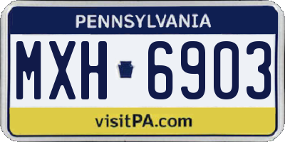 PA license plate MXH6903
