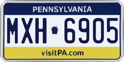 PA license plate MXH6905