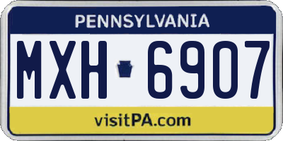 PA license plate MXH6907