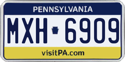 PA license plate MXH6909