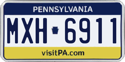 PA license plate MXH6911