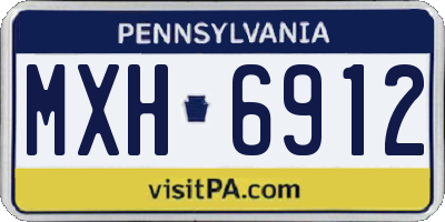 PA license plate MXH6912