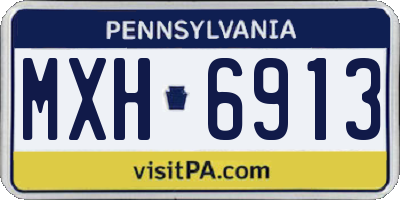 PA license plate MXH6913