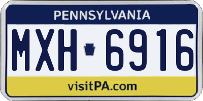 PA license plate MXH6916