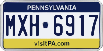 PA license plate MXH6917