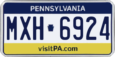 PA license plate MXH6924