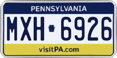 PA license plate MXH6926