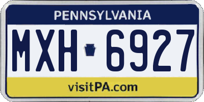 PA license plate MXH6927