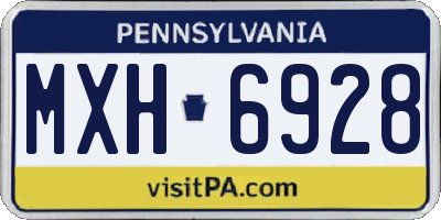 PA license plate MXH6928