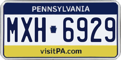 PA license plate MXH6929