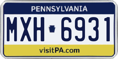 PA license plate MXH6931