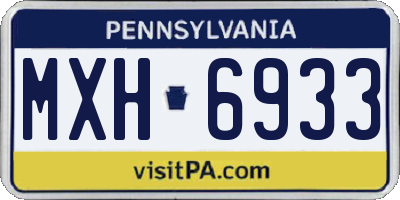 PA license plate MXH6933