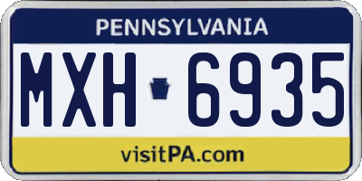 PA license plate MXH6935