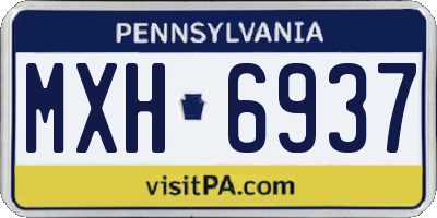 PA license plate MXH6937