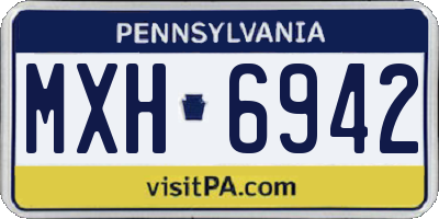 PA license plate MXH6942