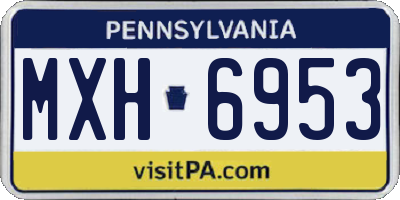 PA license plate MXH6953