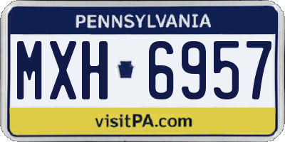 PA license plate MXH6957