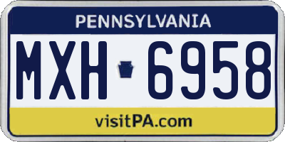 PA license plate MXH6958