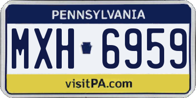 PA license plate MXH6959