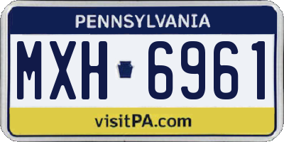PA license plate MXH6961