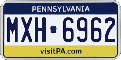 PA license plate MXH6962