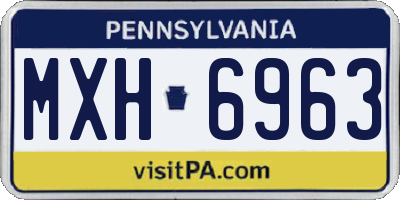 PA license plate MXH6963